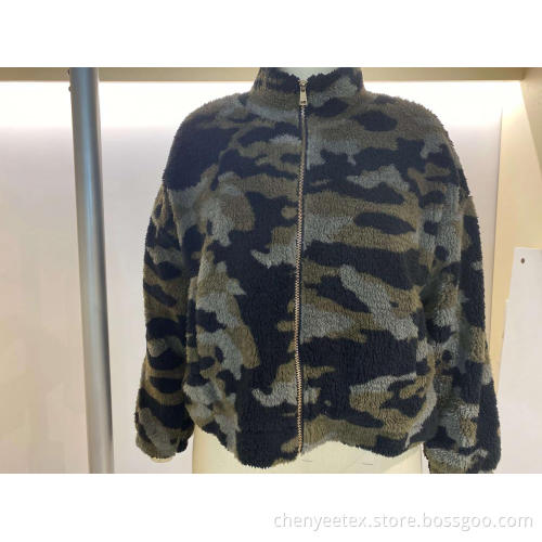 Women Print Sherpa Outer Wear